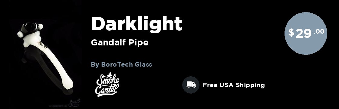 BoroTech Glass "Darklight" Gandalf Pipe