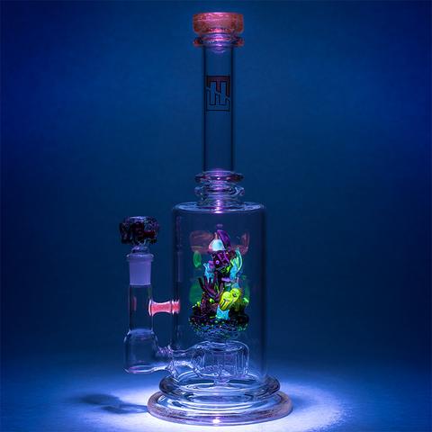 Empire Glassworks - "Bioluminescent Sea" UV Reactive Water Pipe