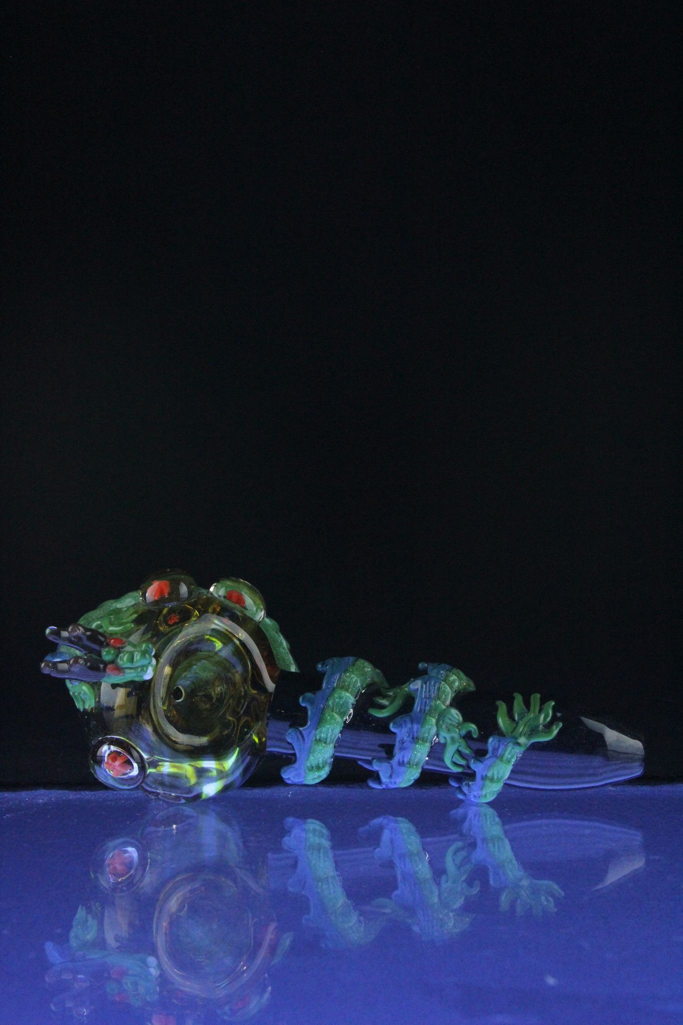 Empire Glassworks "Coiled Shenron" Theme Worked Spoon with Dragon