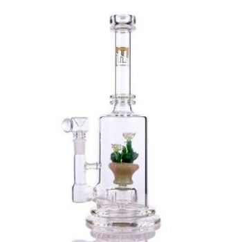 Empire Glassworks "New Succulent" - 12” UV Reactive Water Pipe