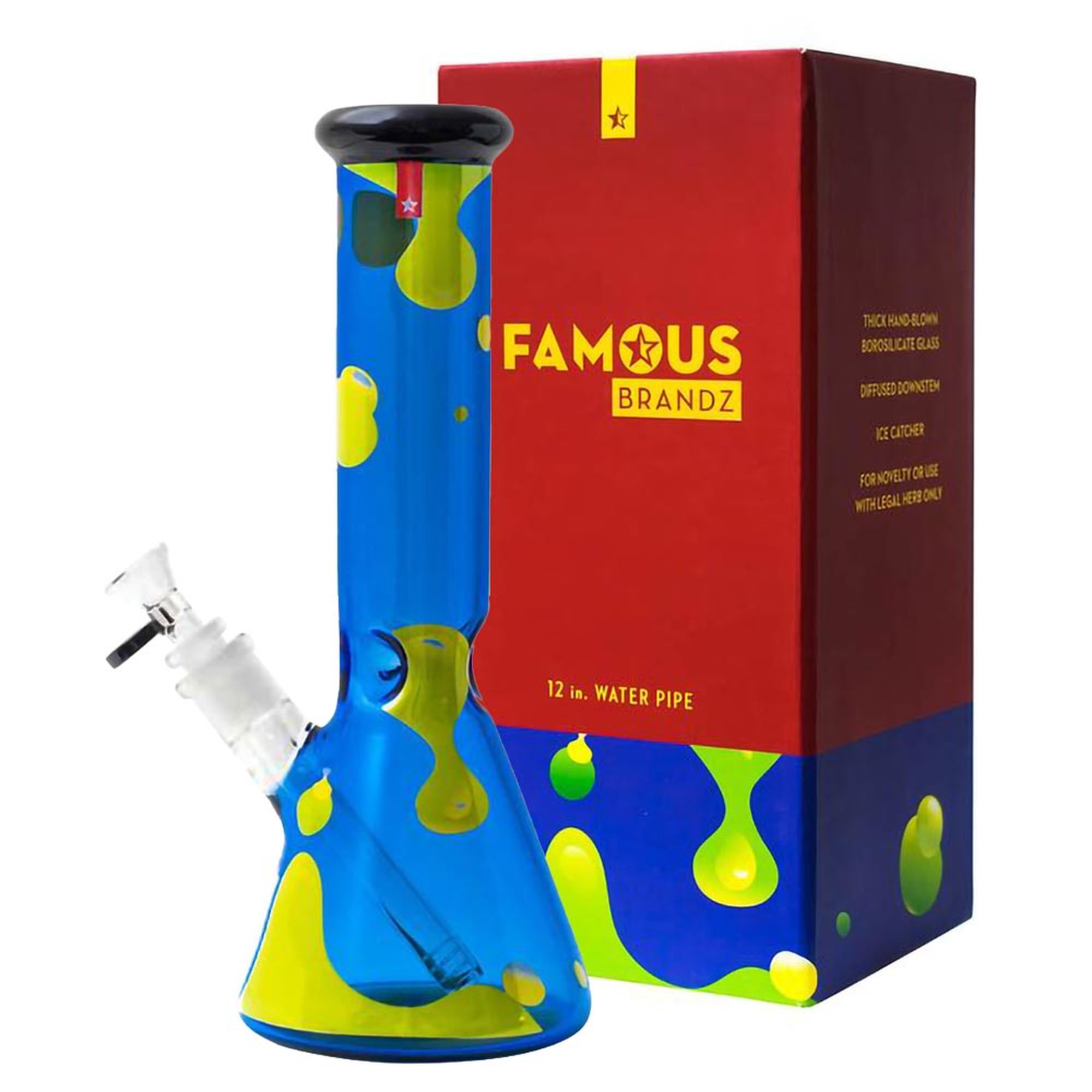 Famous Glass Privilege Beaker Bong | 12" Glass Water Pipe