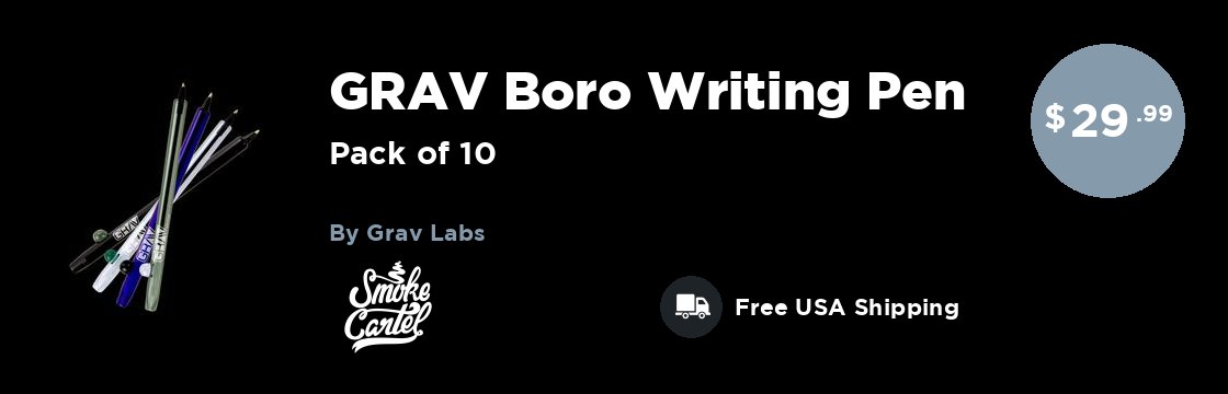 GRAV® Boro Writing Pen - Pack of 10 | Swags