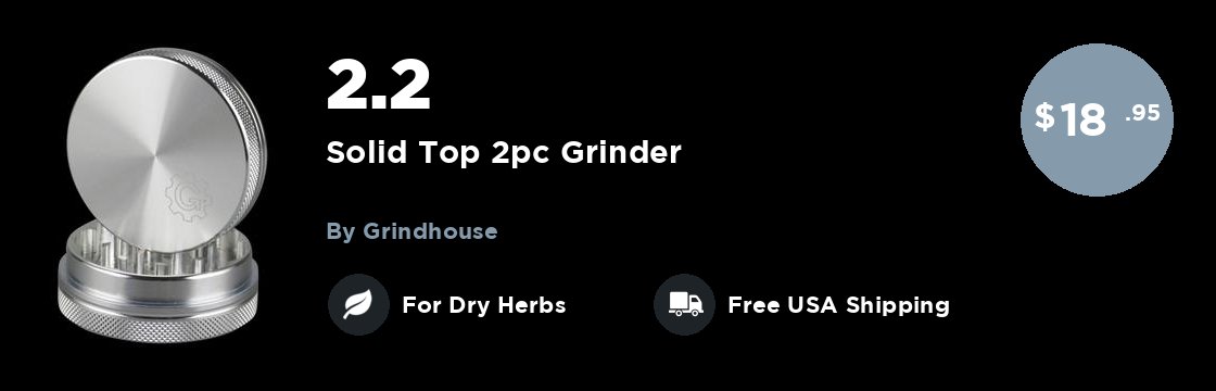 Grindhouse 2.2" Solid Top 2pc Grinder