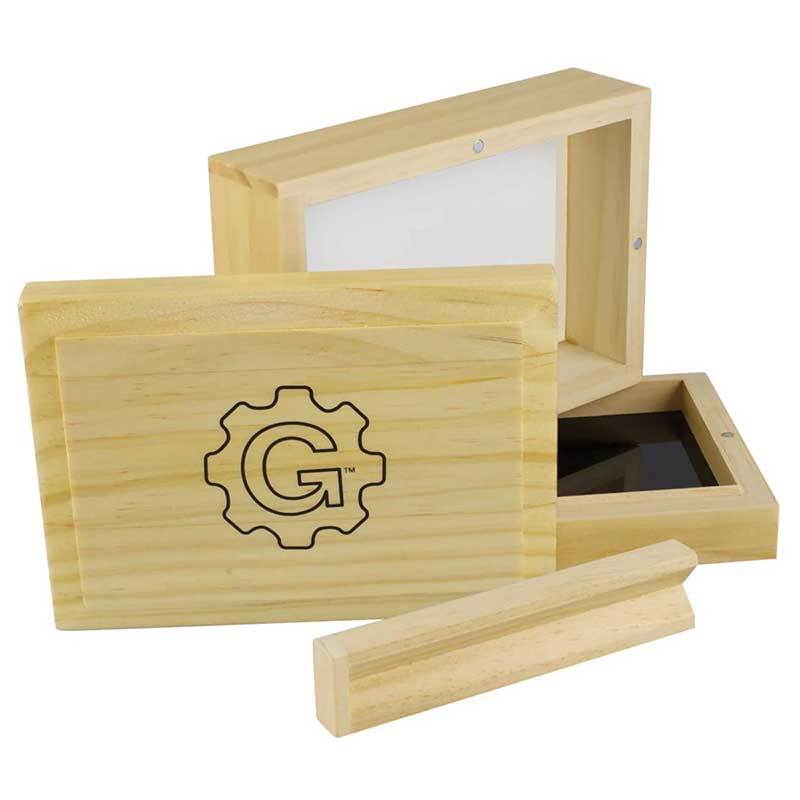 Grindhouse Sifter Box w/ Rolling Tray - 4"x5.75"x2.75" / Pine