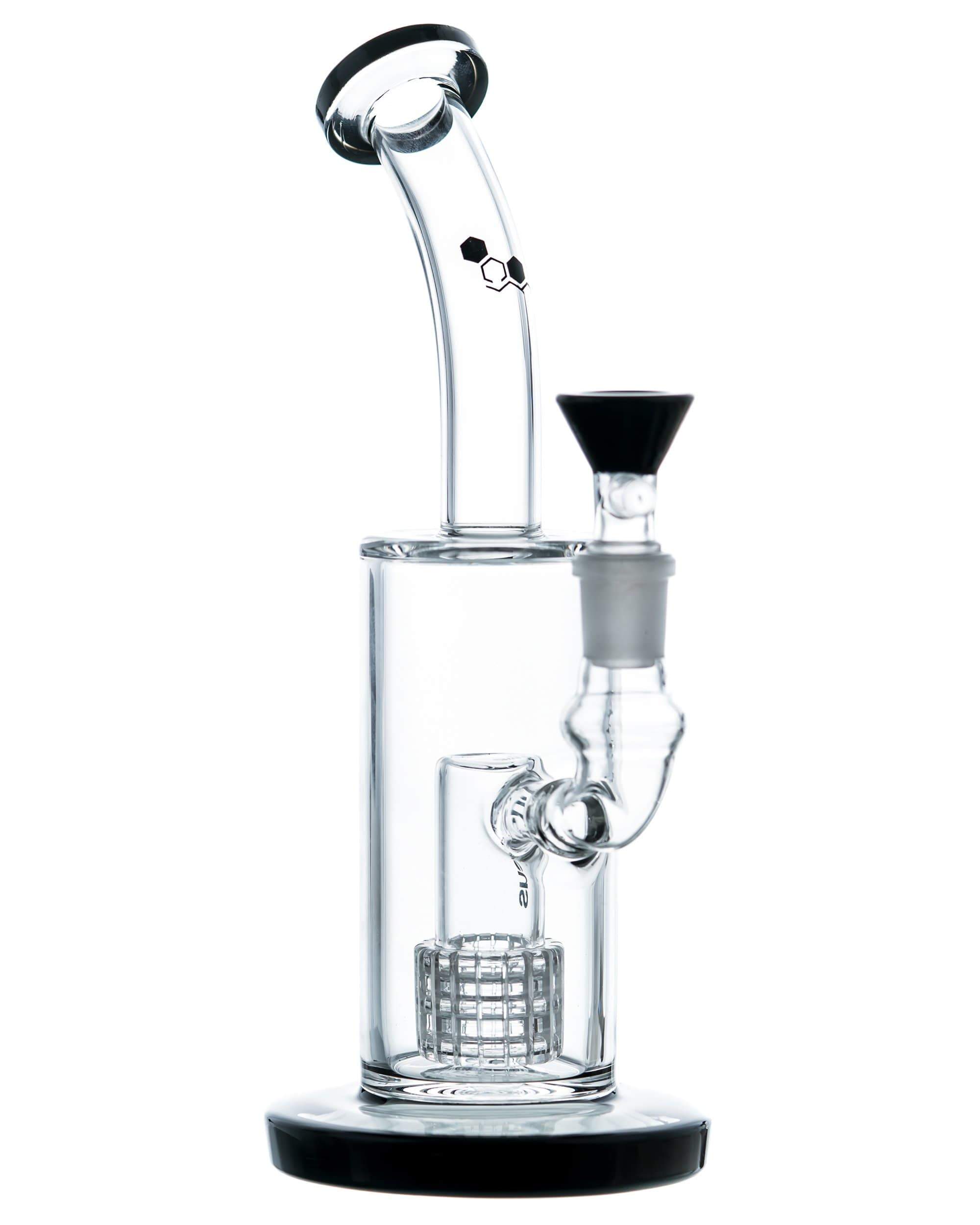 Nucleus Glass | Bent Neck Matrix Perc Bong w/ Black Accents – DankStop