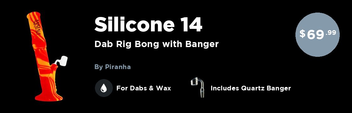 Piranha Silicone 14" Dab Rig Bong with Banger