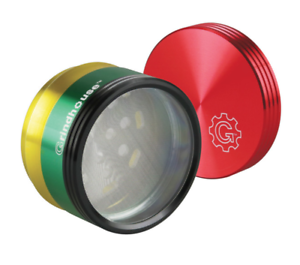 Rasta Color 2.2" 4pc Clear Bottom Aluminum Quality Compact Grinder