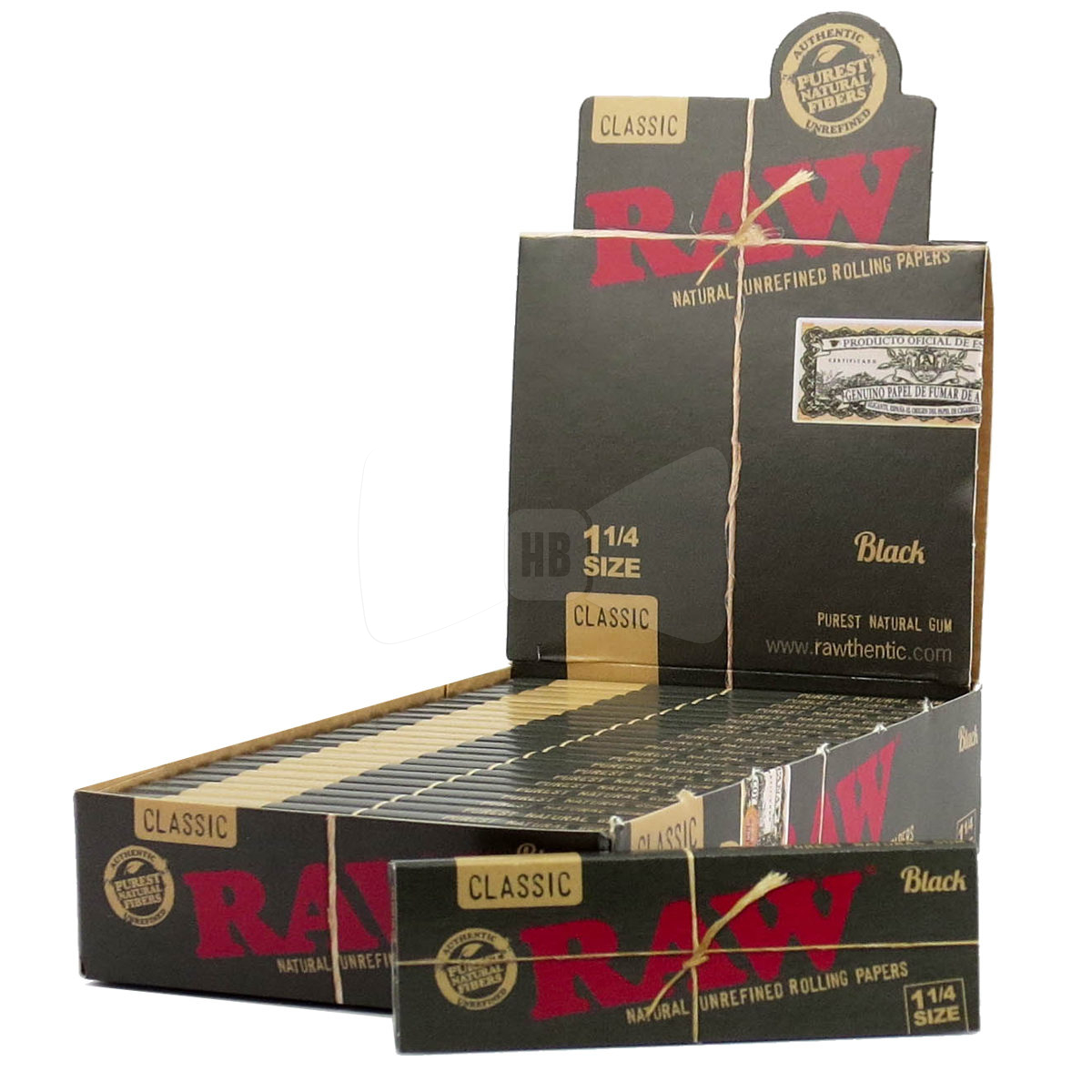 RAW Black 1 1/4 Rolling Papers