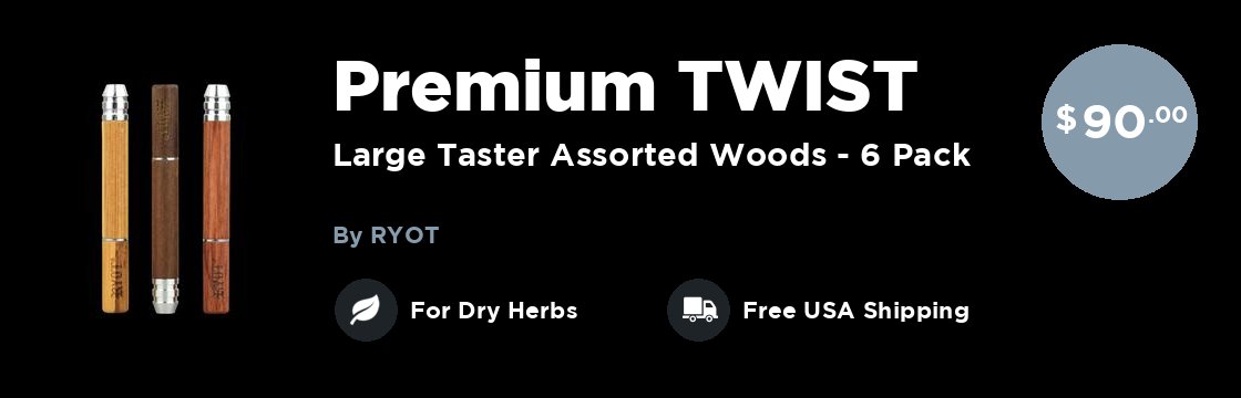 RYOT Premium "TWIST" Large Taster Assorted Woods - 6 Pack