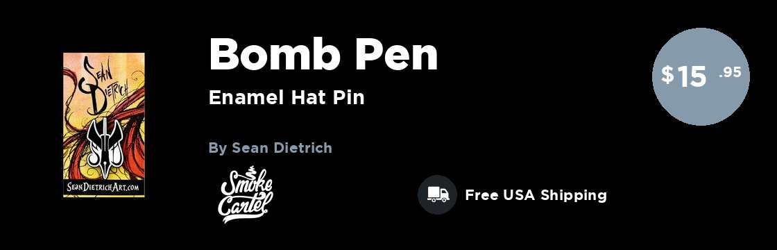 Sean Dietrich "Bomb Pen" Enamel Hat Pin