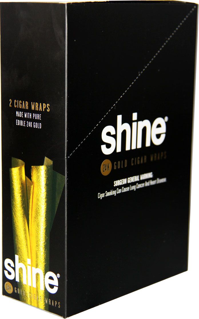 Shine 24K Gold Cigar Wraps 24 Packs of 2 Wraps