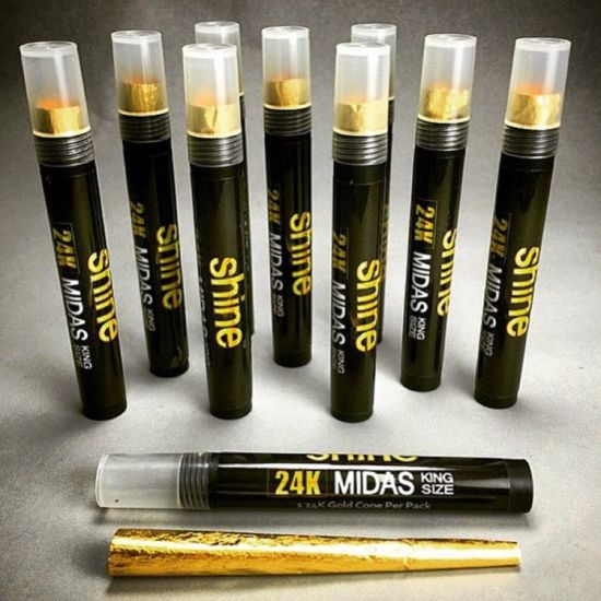 Shine 24K Gold Cone Midas King Size Pre-Rolled Paper fifasteluce.com