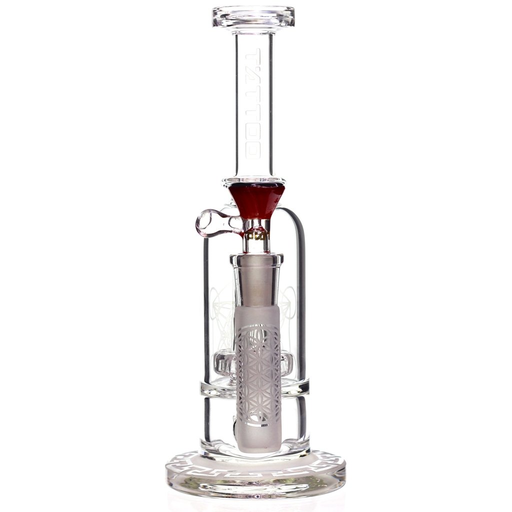 Tattoo Glass Sandblasted Saucer Bong – Daily High Club