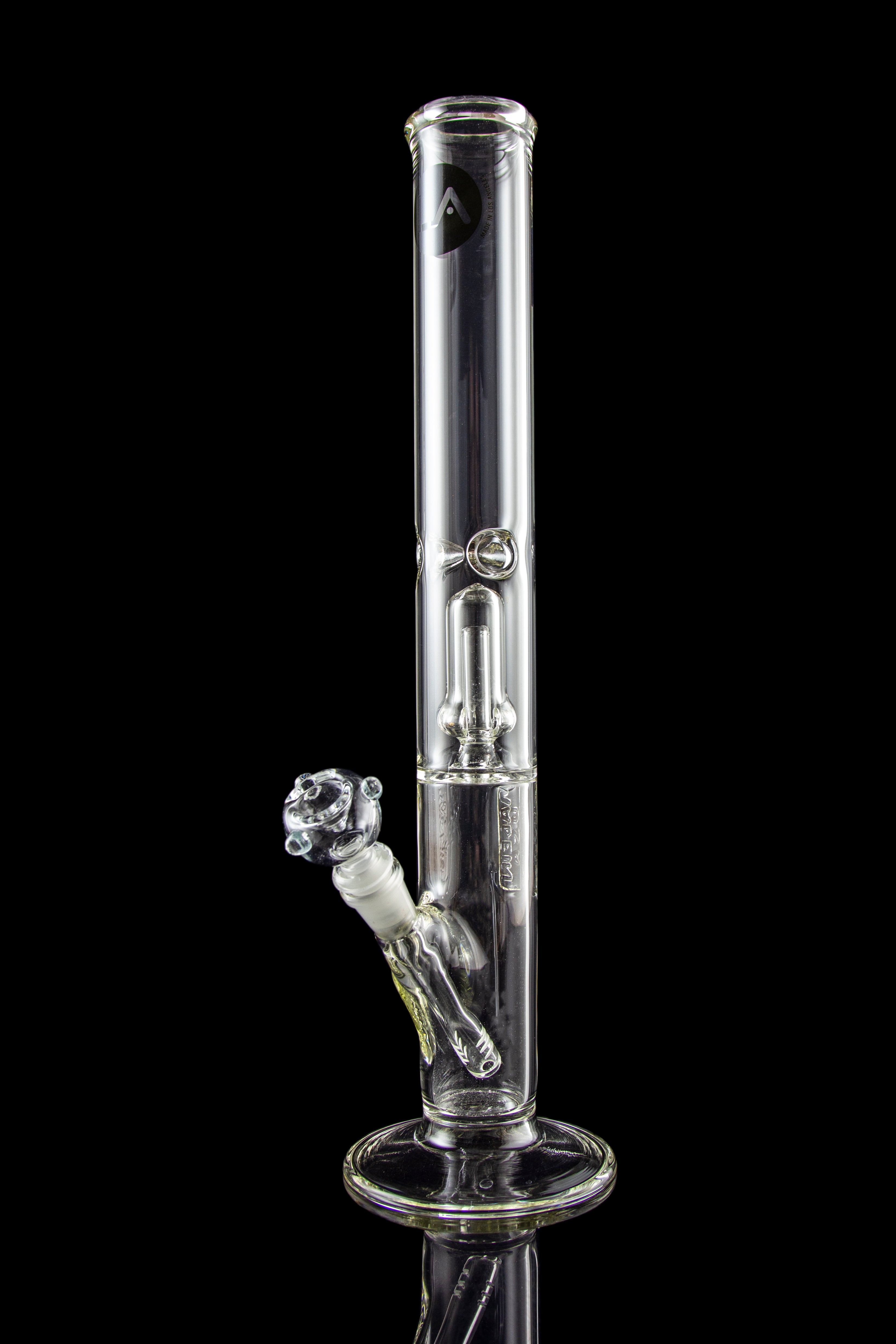 La Pipes Thick Glass Straight Tube Bong With Showerhead Perc - Available With Multiple Percs